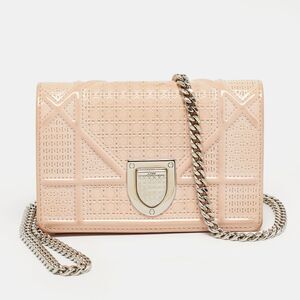 Dior Beige Microcannage Patent Leather Baby Diorama Bag